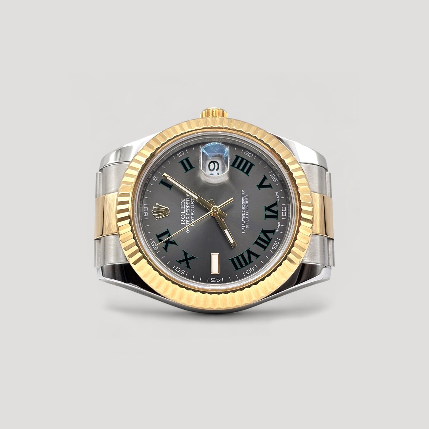 Mint Rolex Datejust Wimbledon Oyster Half Gold 41mm 116333