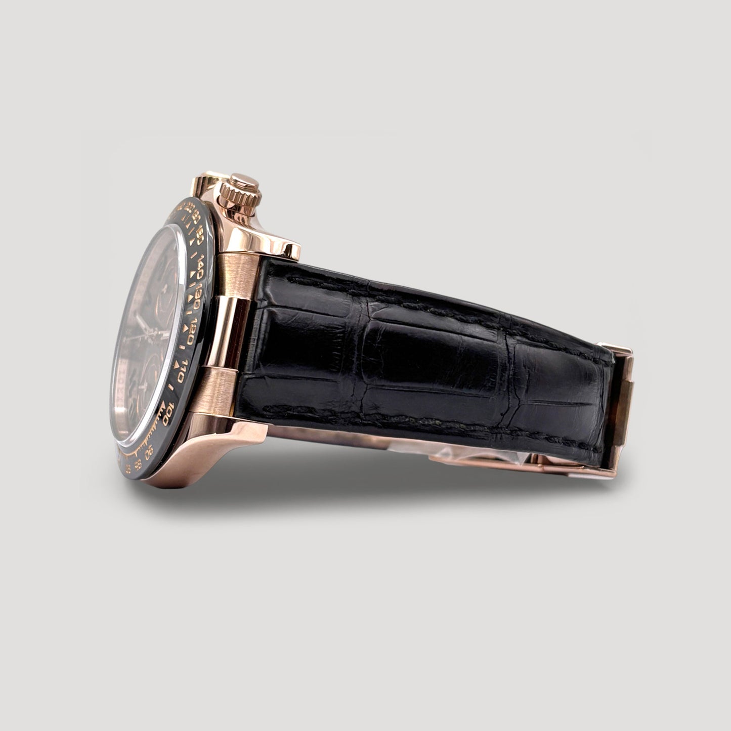 Mint Rolex Daytona Chocolate Arabic Leather Rose Gold 40mm 116515LN