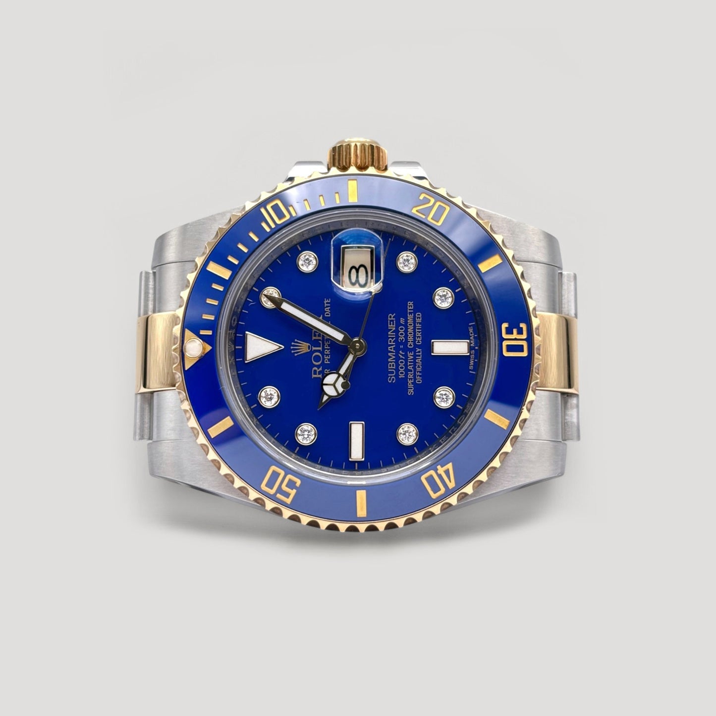 Mint Rolex Submariner Blue Serti Diamond 40mm 116613LB