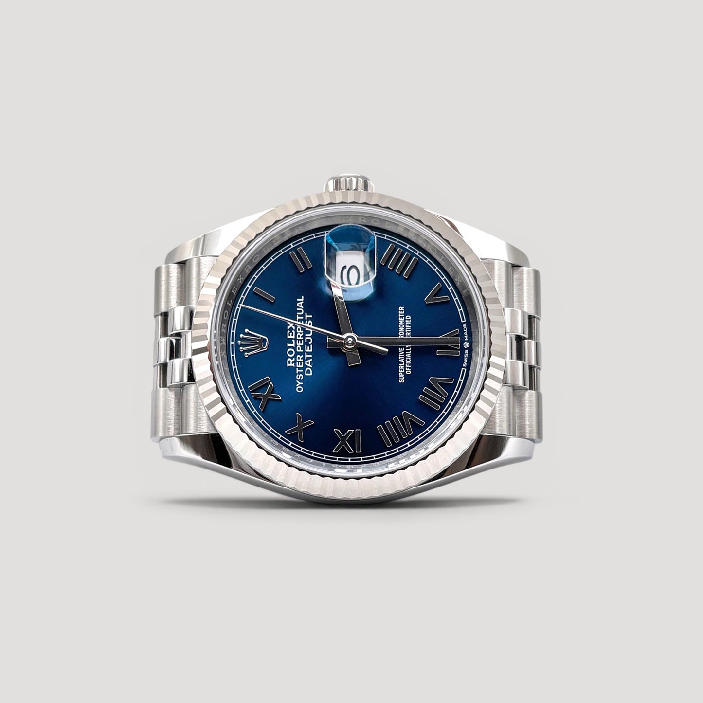 Brand New Rolex Datejust Bright Blue Roman Jubilee 36mm 126234