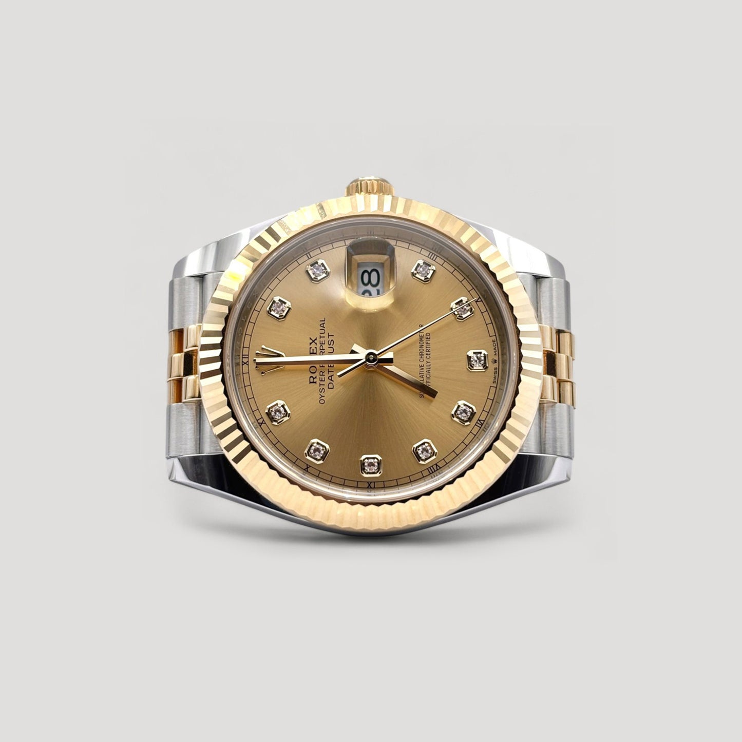 Mint Rolex Datejust Champagne w/ 10 Points Diamond Jubilee 41mm 126333