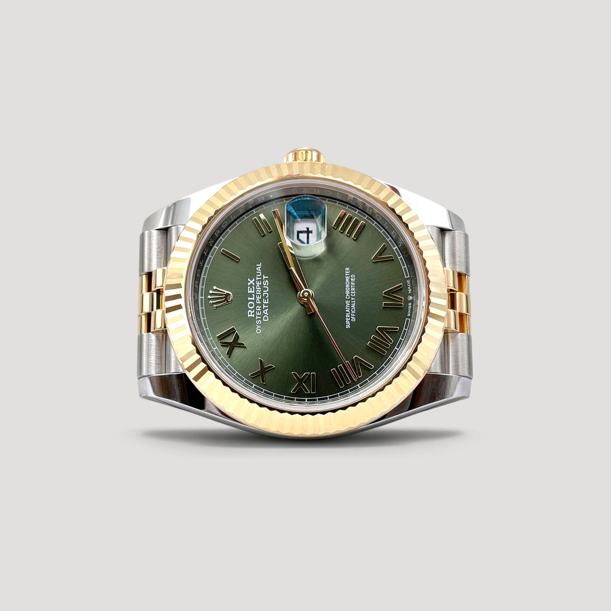 Brand New Rolex Datejust Olive Green Roman Jubilee 41mm 126333