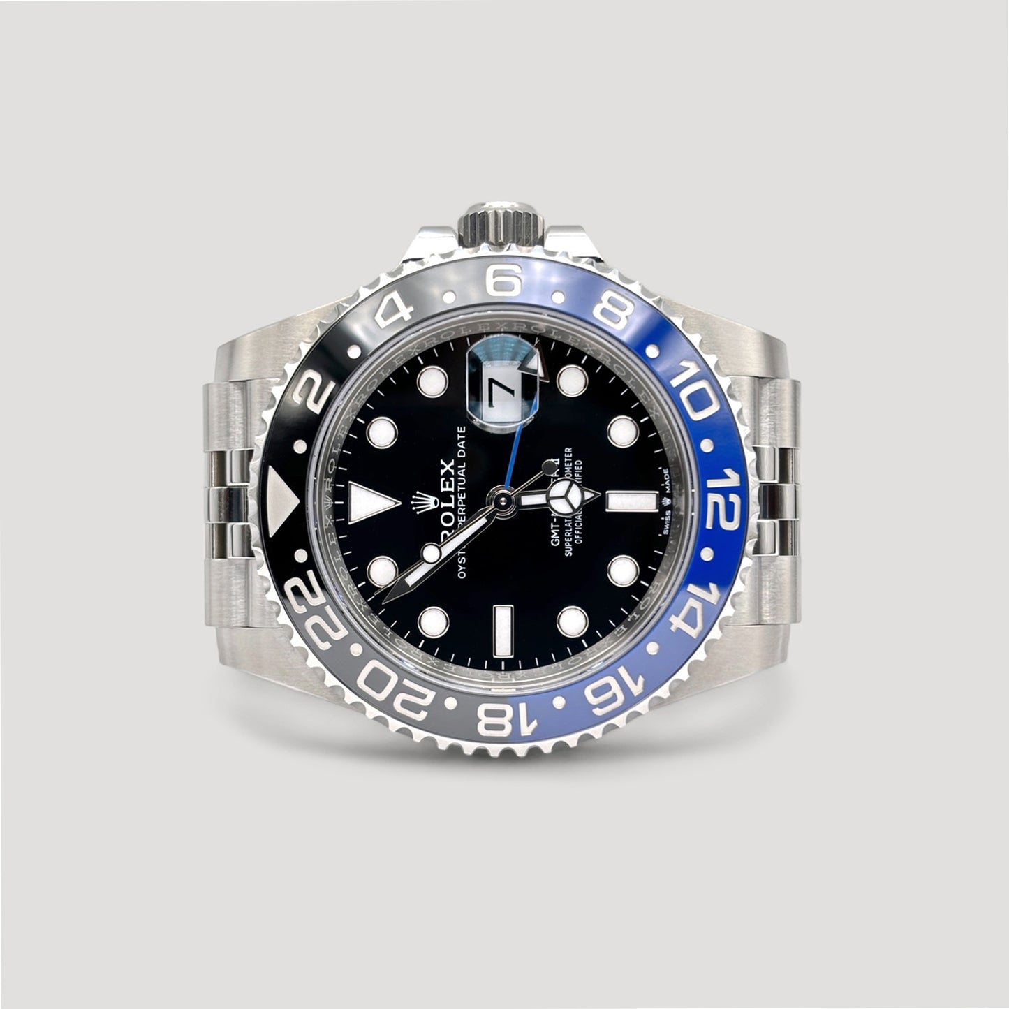 Brand New Rolex GMT Master II Batgirl Jubilee 40mm 126710BLNR
