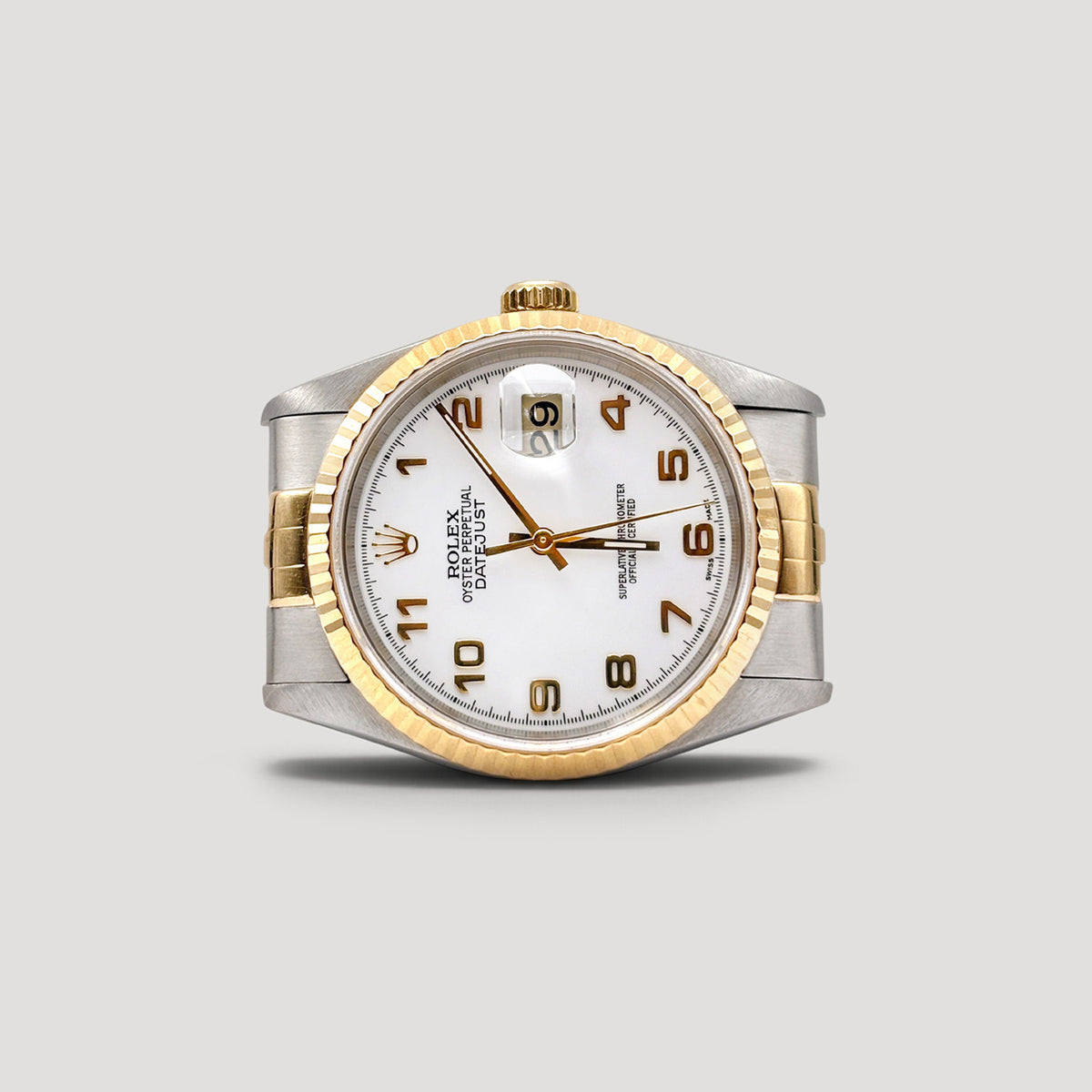 Mint Rolex Datejust White Arabic Jubilee 36mm 16233
