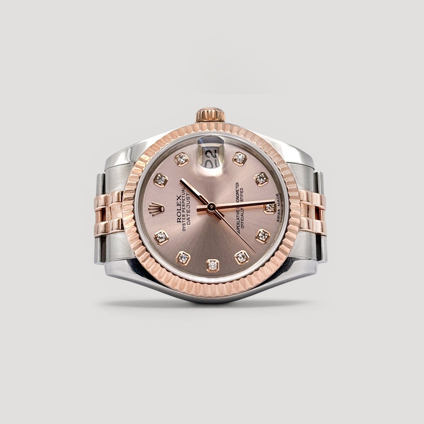 Mint Rolex Datejust Pink w/ 10 Points Diamond Jubilee 31mm 178271