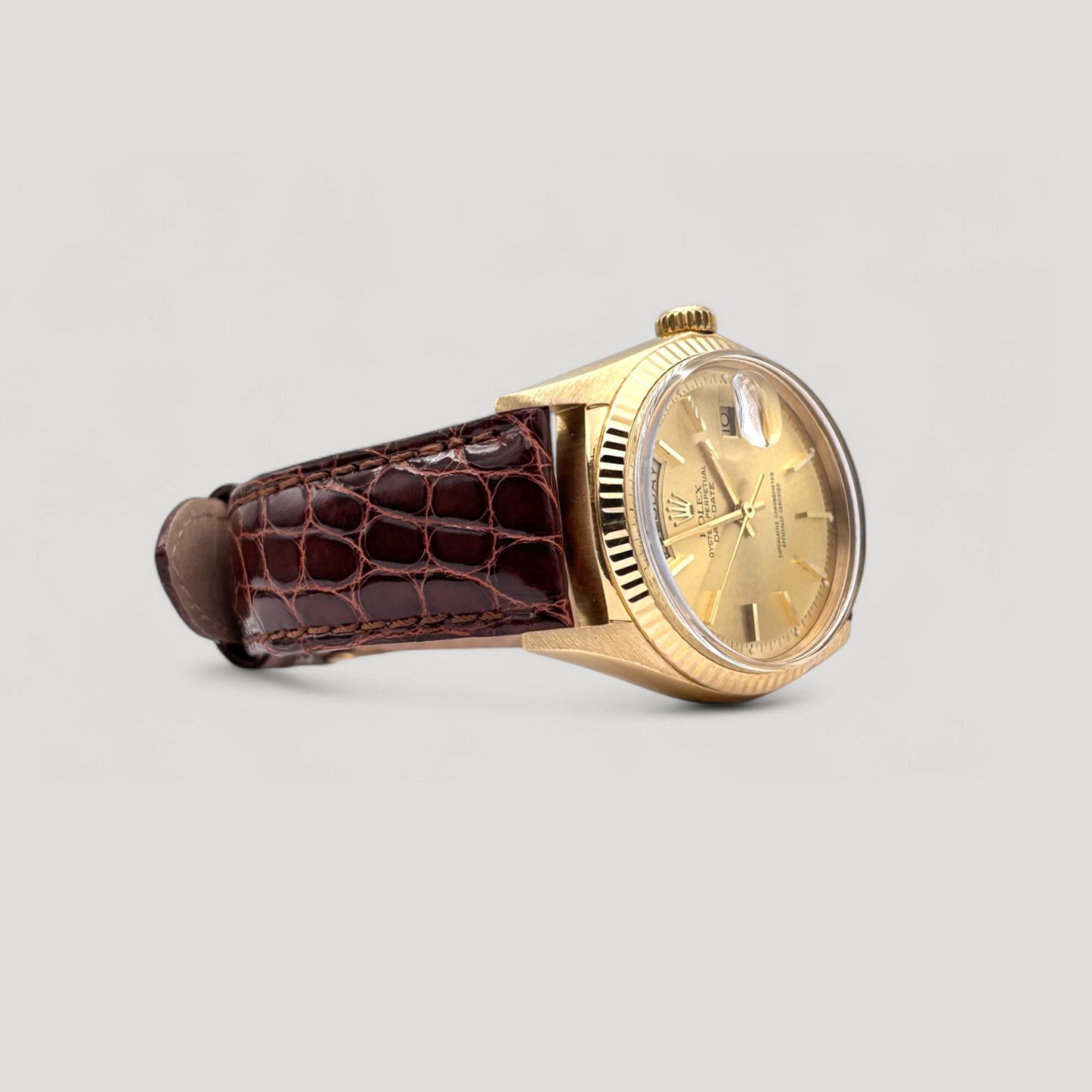 Rolex Day Date Champagne Leather Yellow Gold 36mm 1803