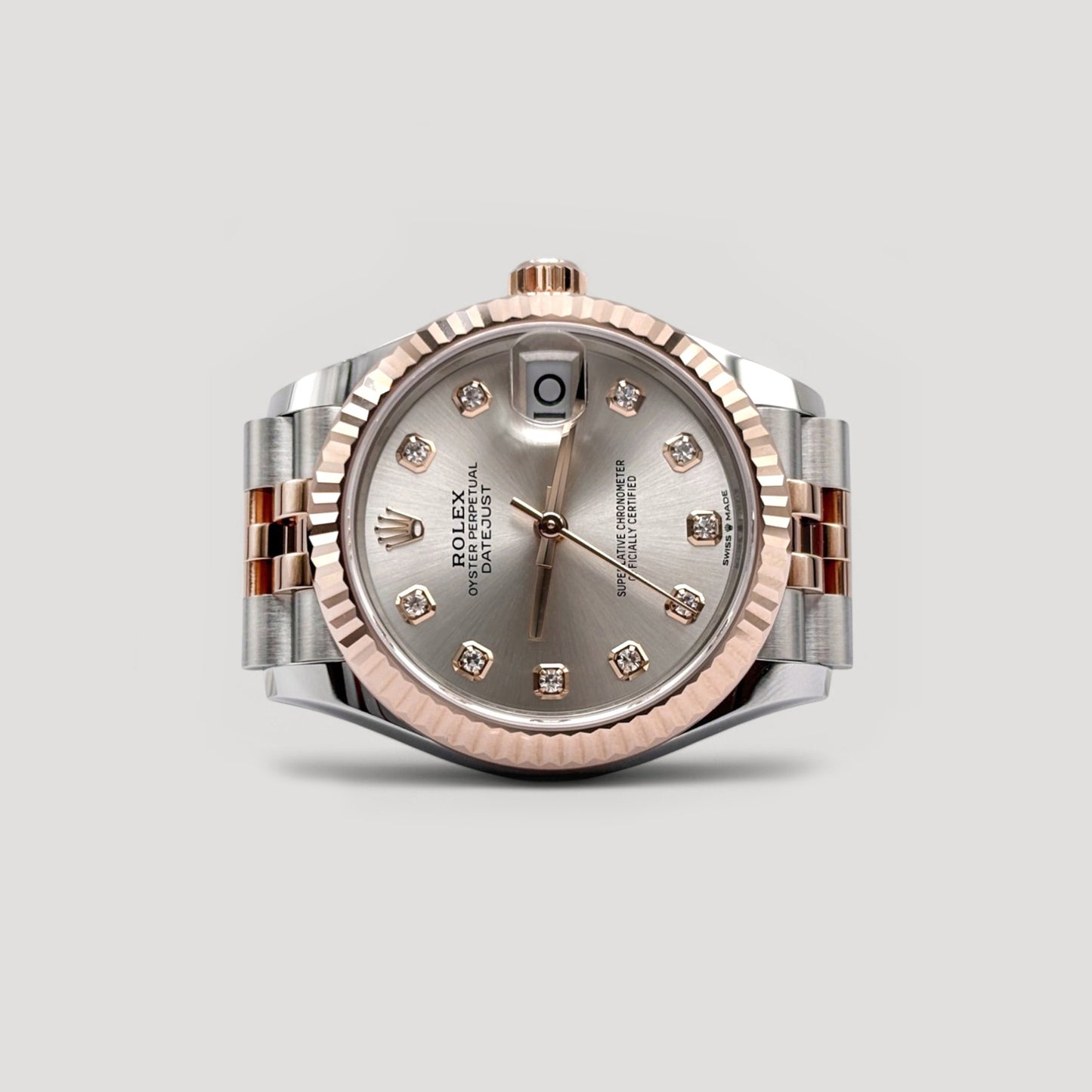 Brand New Rolex Datejust Silver w/ 10 Points Diamond Jubilee 31mm 278271