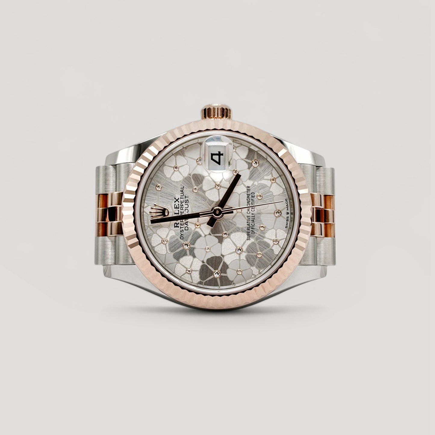 Brand New Rolex Datejust Silver Floral Motif Jubilee 31mm 278271