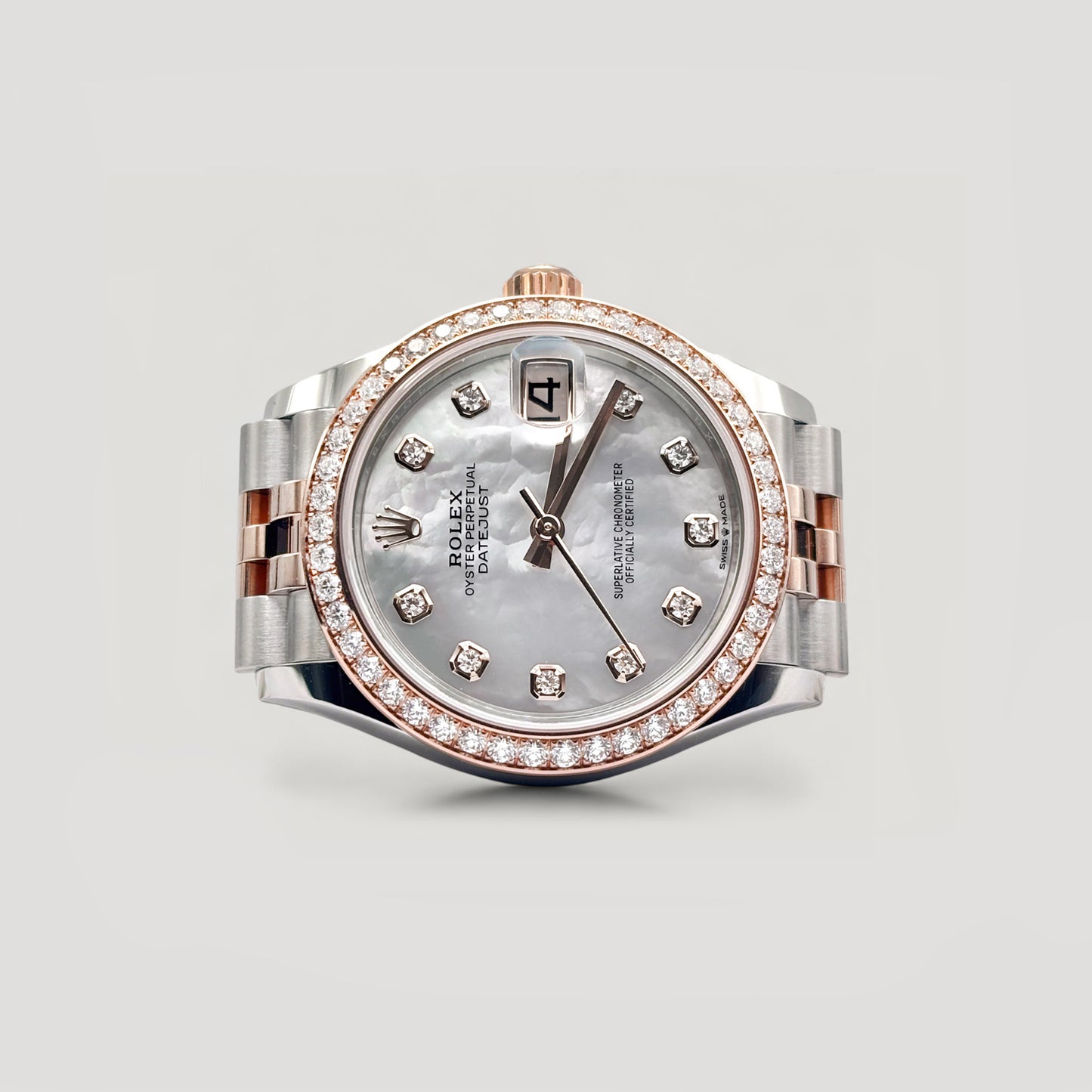 LNIB Rolex Datejust MOP w/ 10 Points Diamond & Diamond Bezel Jubilee 31mm 278381RBR