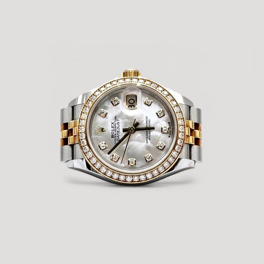 Mint Rolex Datejust MOP w/ 10 Points Diamond & Diamond Bezel Jubilee 28mm 279383RBR