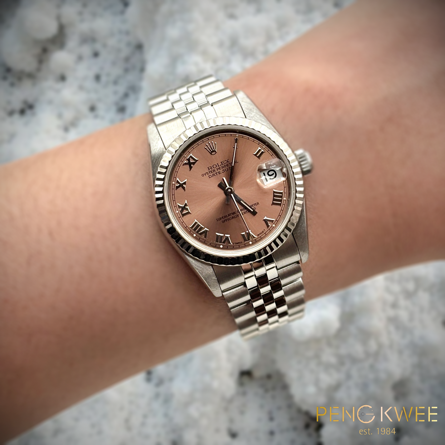 Mint Rolex Datejust Salmon Roman Jubilee 31mm 68274