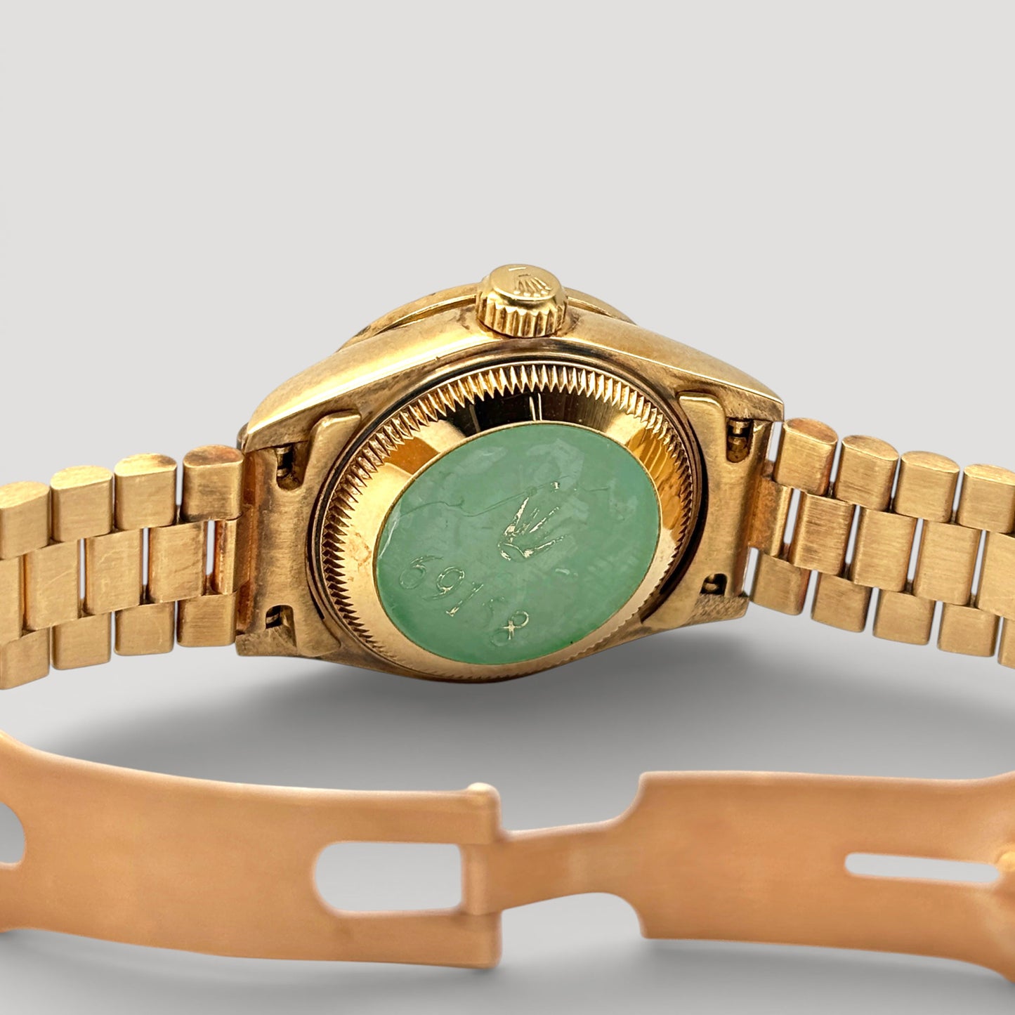 Rolex Datejust Grey Myriad with Factory Diamond Bezel & Lugs President YG 26mm 69158