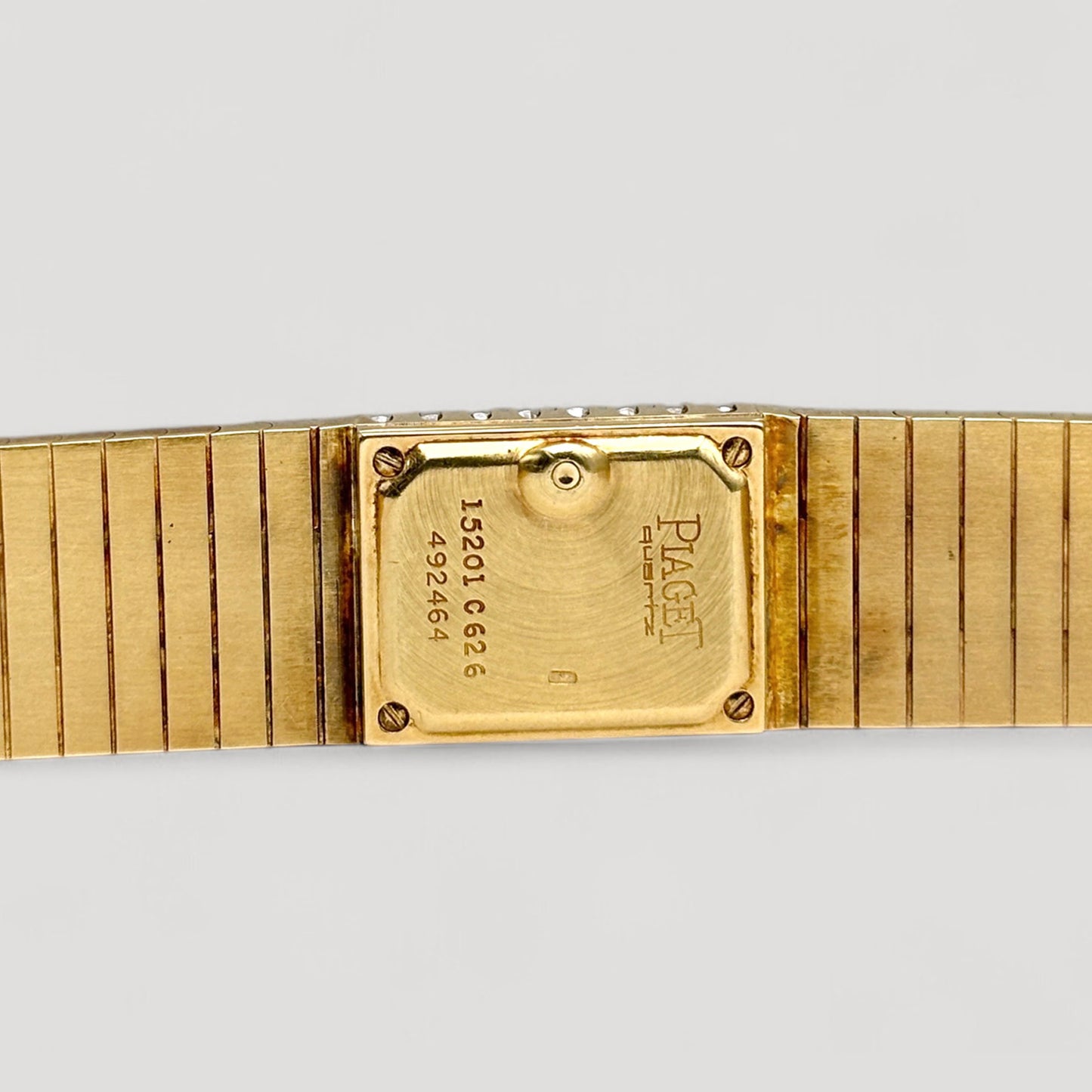 Piaget Paved Diamond Set Bracelet Watch 18k Yellow Gold 15201 C626