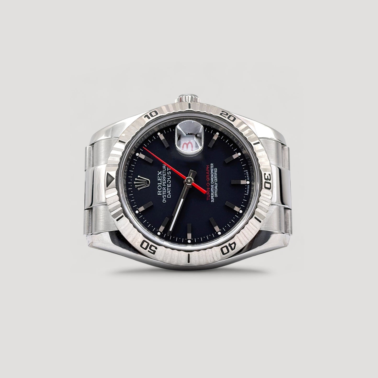 Mint Rolex Datejust Turn-O-Graph Black 'Thunderbird' Oyster 36mm 116264