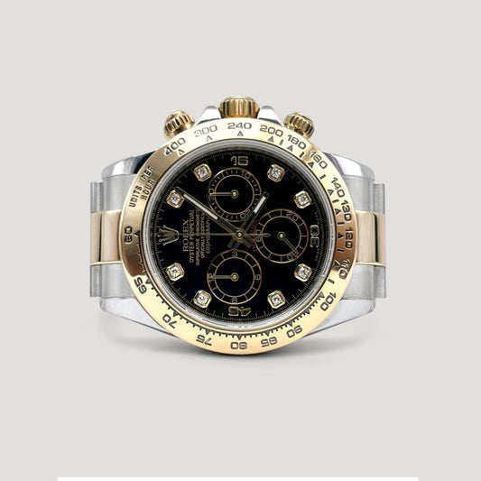 Mint Rolex Daytona Black w/ 8 Points Diamond HG 40mm 116503