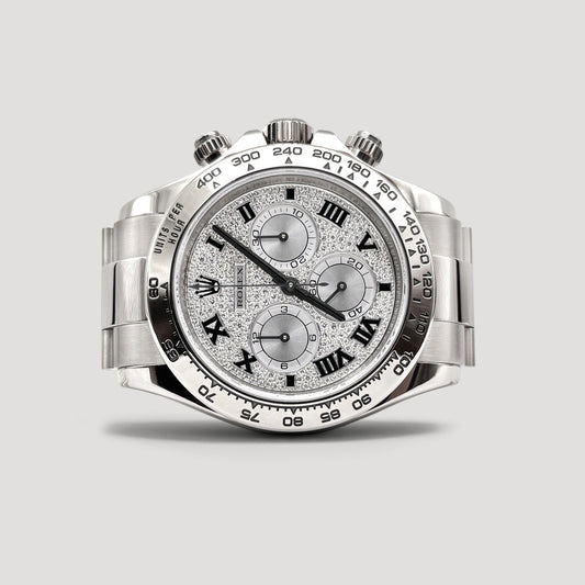 Mint Rolex Daytona Paved Diamond Roman White Gold 40mm 116509 116509ZER