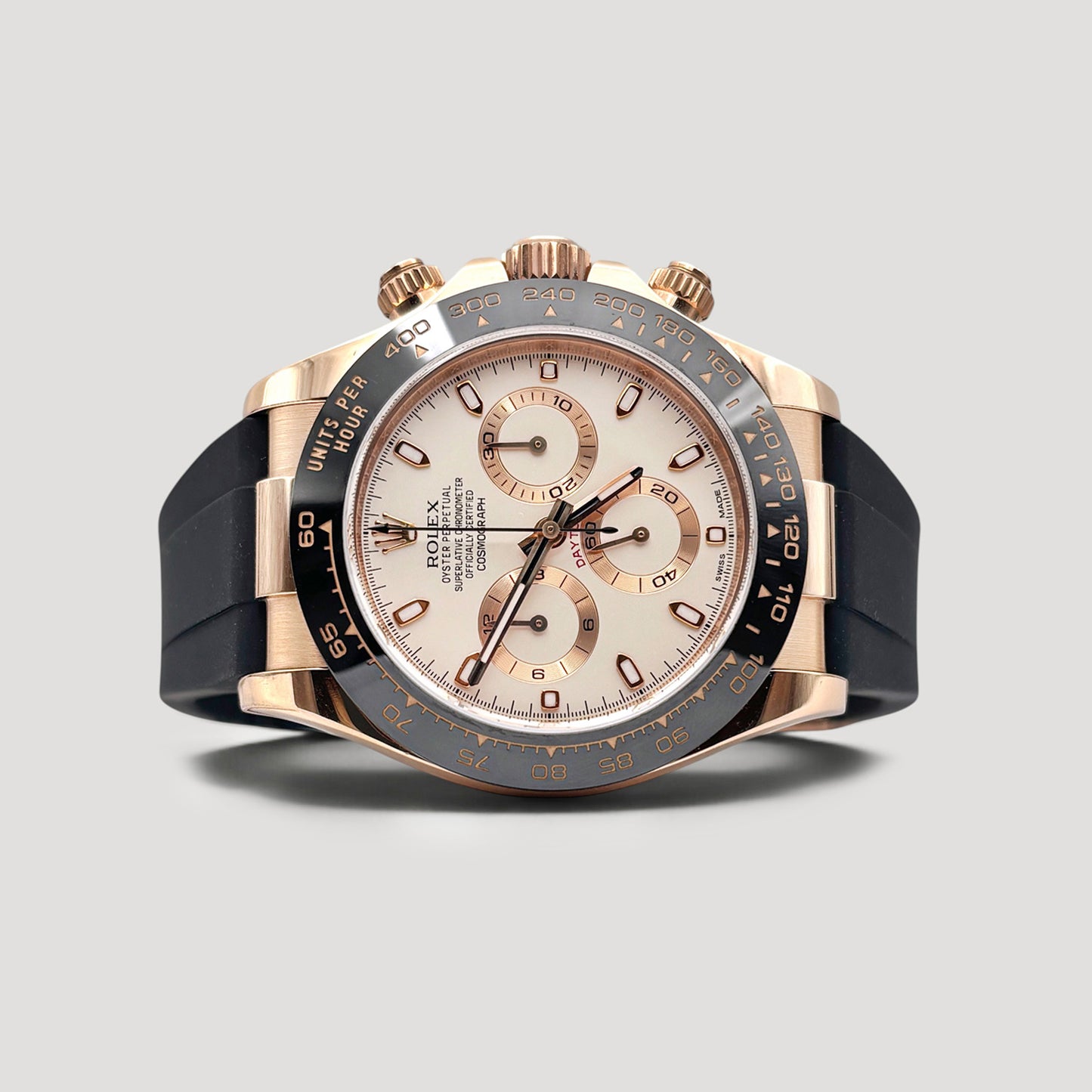 Mint Rolex Daytona Ivory Leather Rose Gold 40mm 116515LN