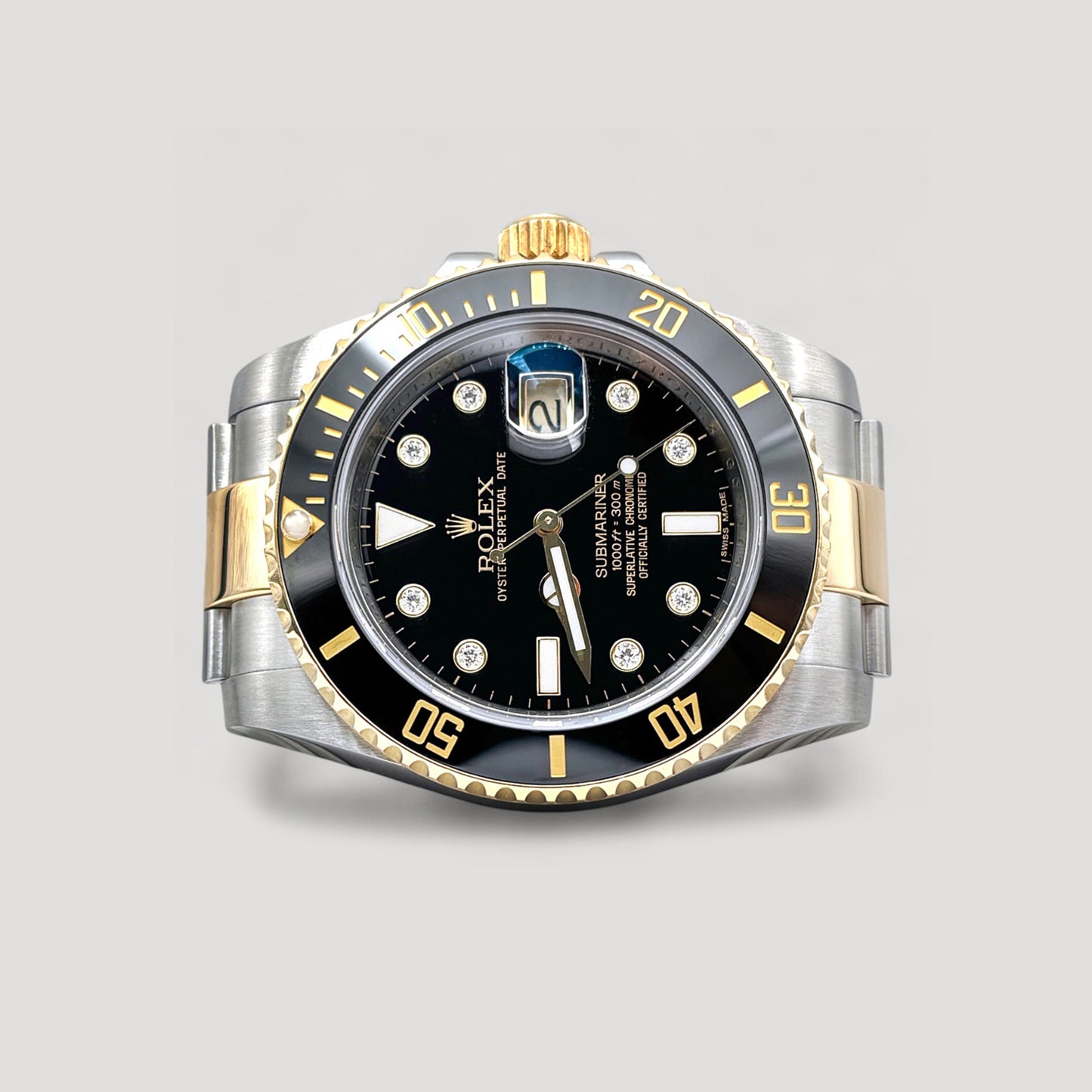 Mint Rolex Submariner Black Serti Diamond 40mm 116613LN