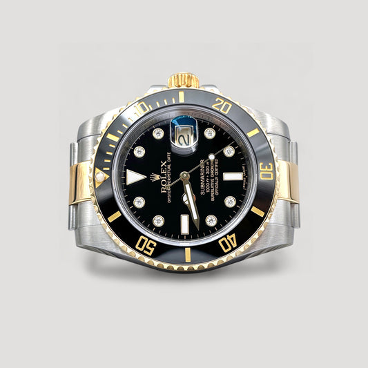 Mint Rolex Submariner Black Serti Diamond 40mm 116613LN