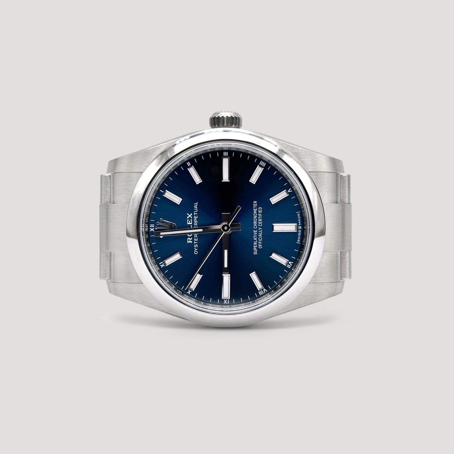 Brand New Rolex Oyster Perpetual Blue 34mm 124200