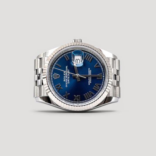 Brand New Rolex Datejust Bright Blue Roman Jubilee 36mm 126234