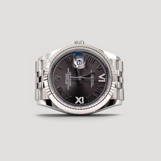 Brand New Rolex Datejust Dark Grey w/ VI & IX Diamond Jubilee 36mm 126234