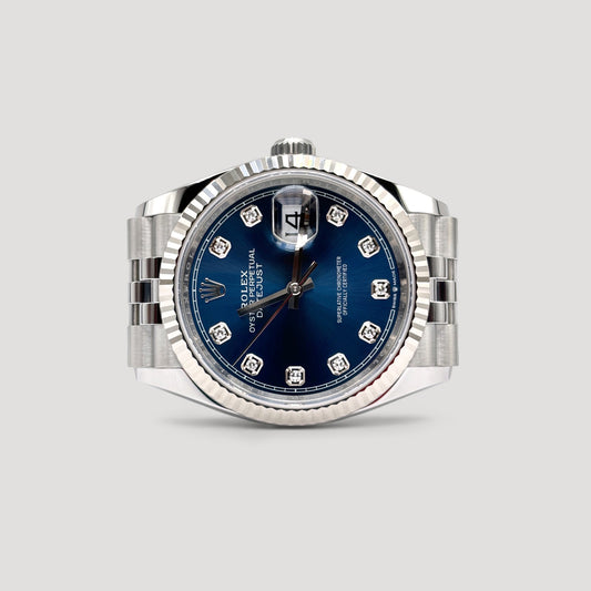 Brand New Rolex Datejust Blue w/ 10 Points Diamond Jubilee 36mm 126234
