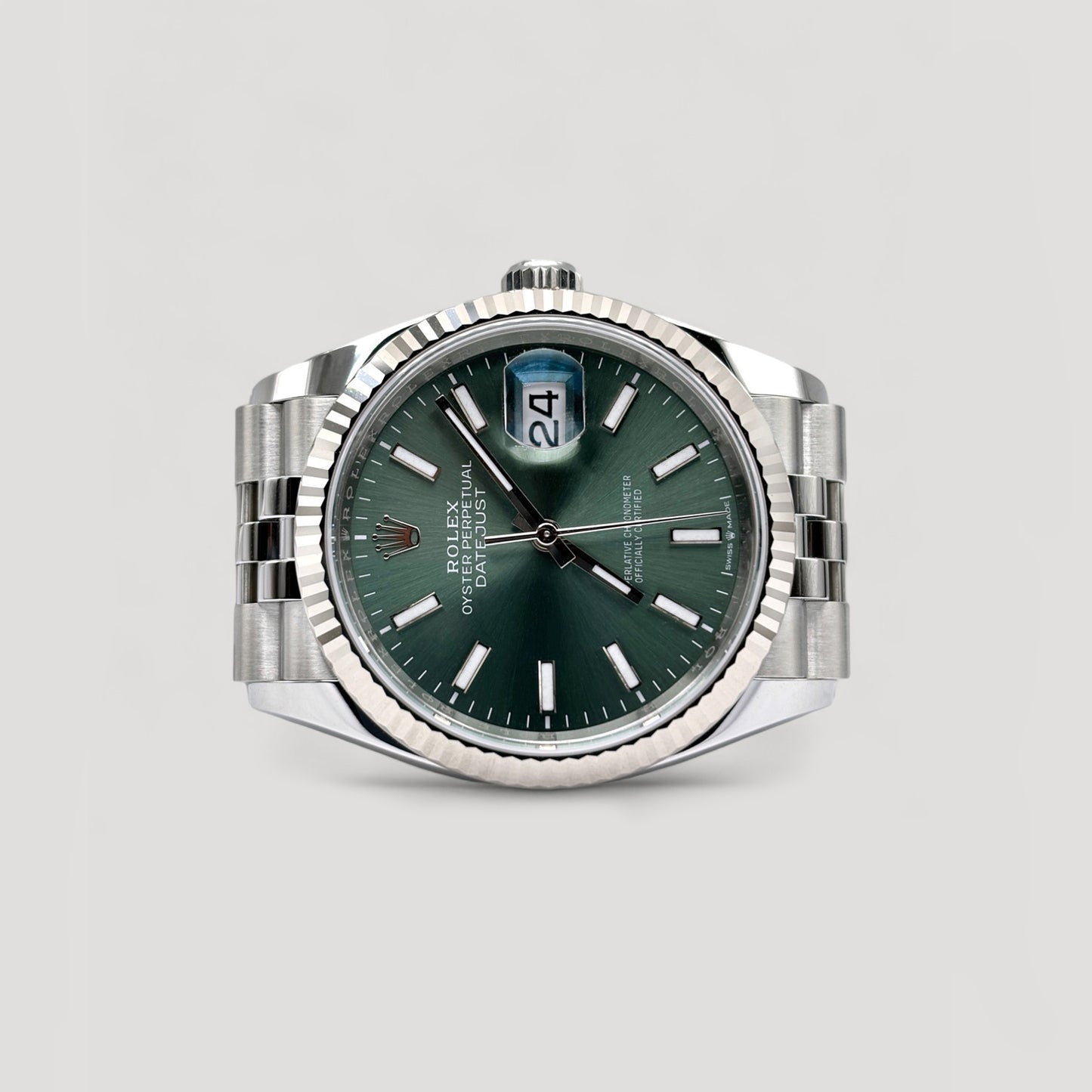 Brand New Rolex Datejust Mint Green Jubilee 36mm 126234