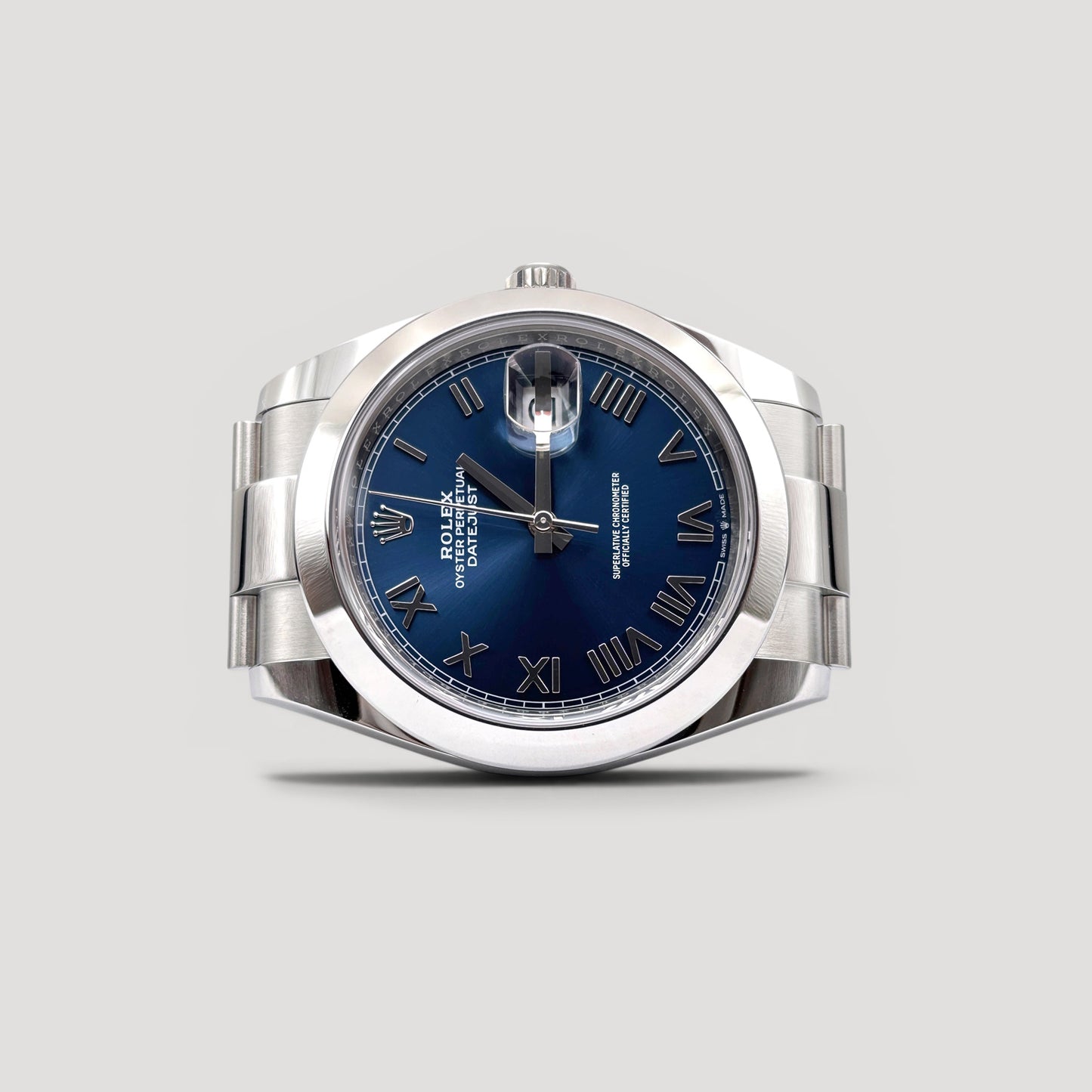 Brand New Rolex Datejust Bright Blue Roman Oyster 41mm 126300