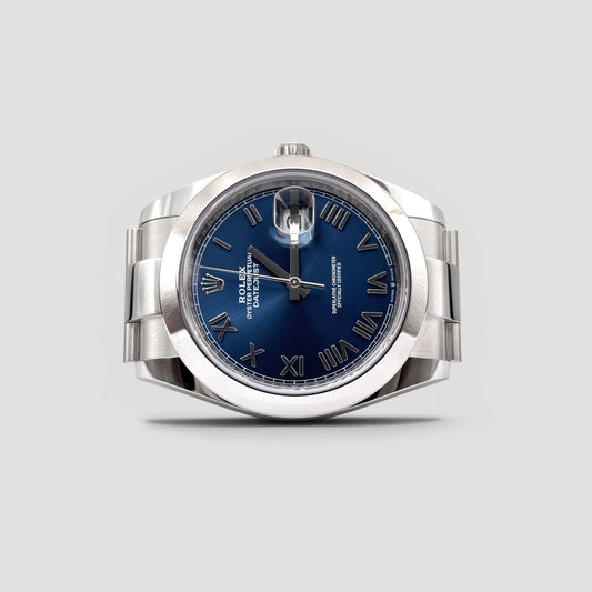Brand New Rolex Datejust Bright Blue Roman Oyster 41mm 126300