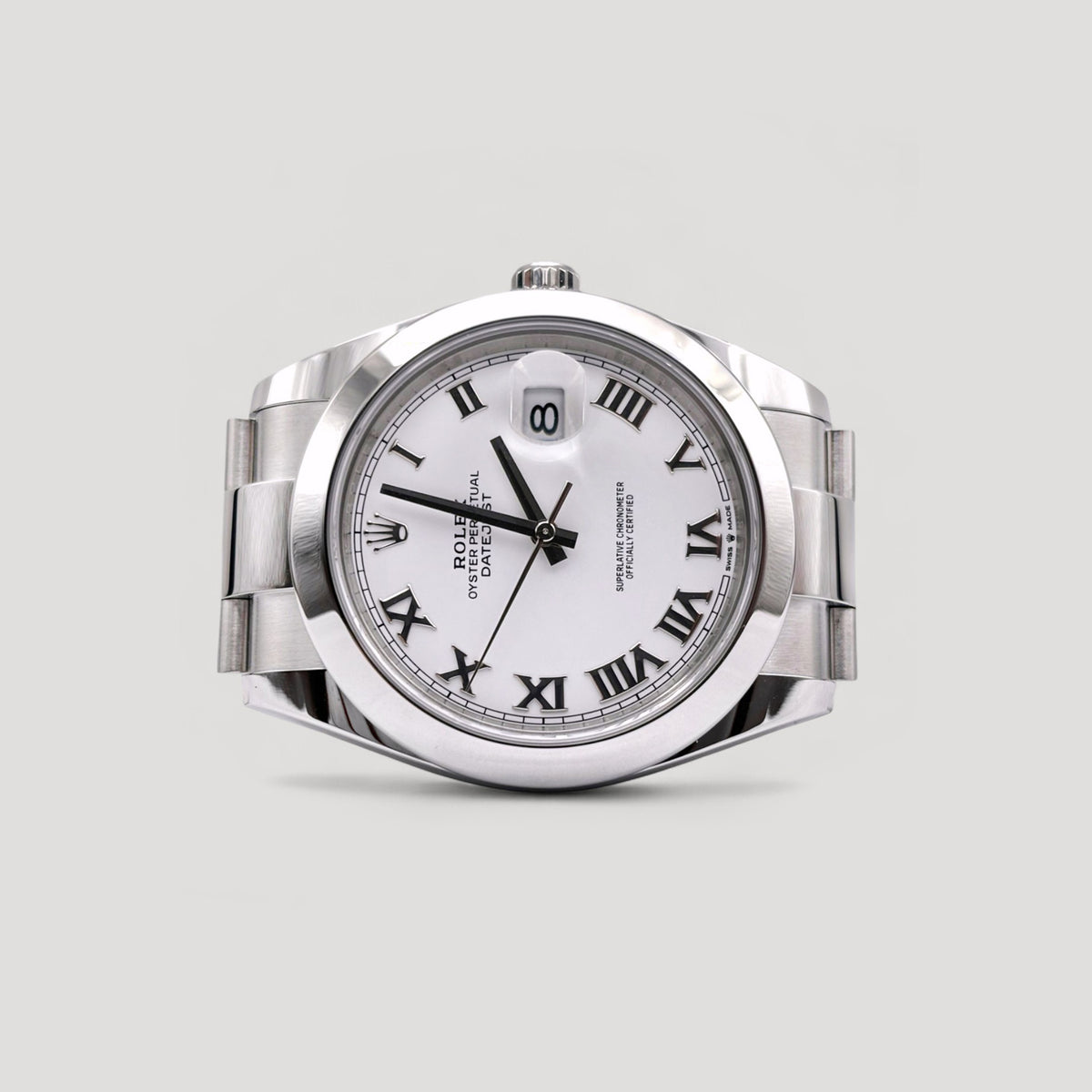 Brand New Rolex Datejust White Roman Oyster 41mm 126300