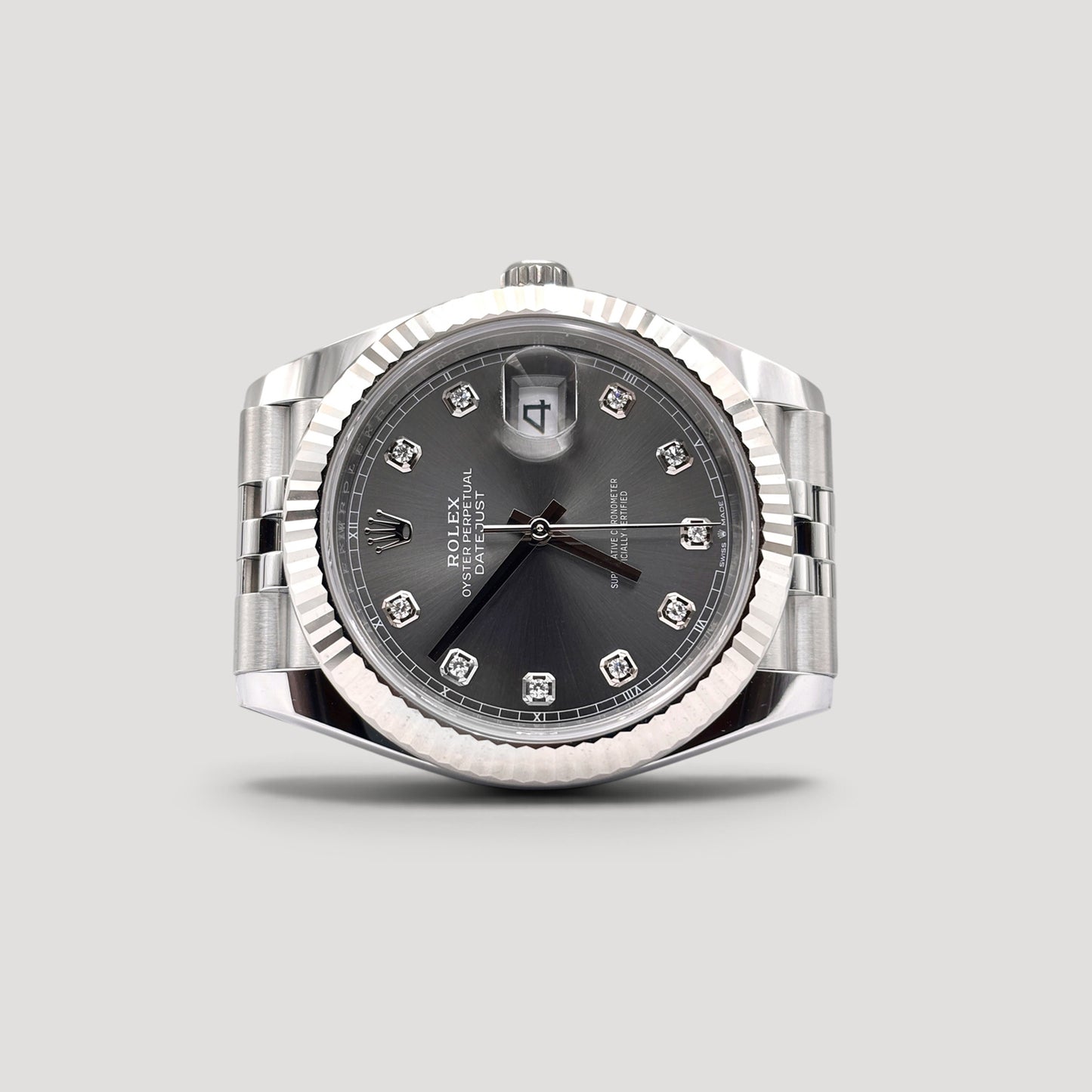 Brand New Rolex Datejust Slate w/ 10 Points Diamond Jubilee 41mm 126334