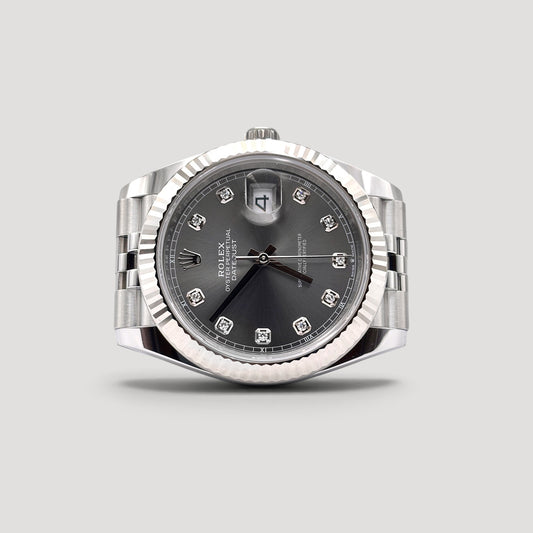 Brand New Rolex Datejust Slate w/ 10 Points Diamond Jubilee 41mm 126334