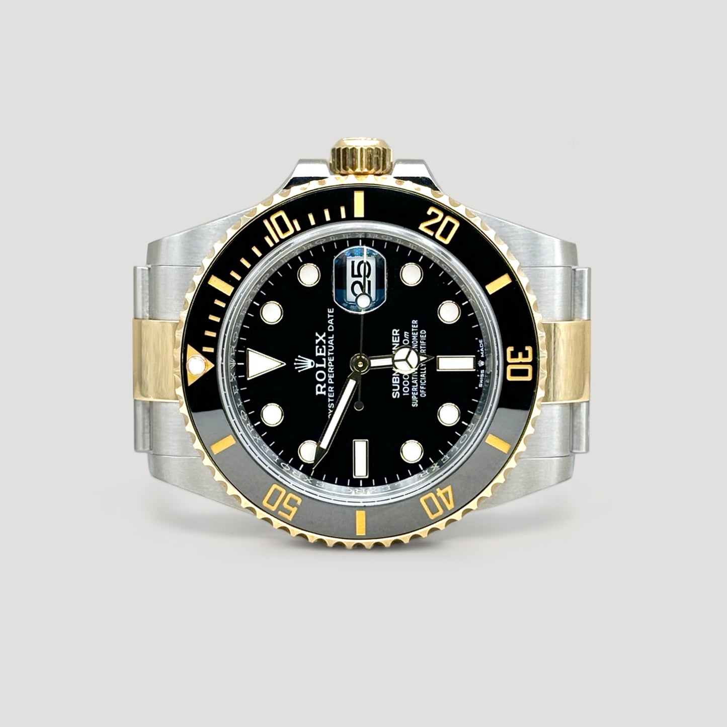 Mint Rolex Submariner Black Half Gold 41mm 126613LN