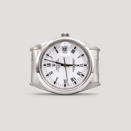 Rolex Oyster Perpetual Date White Roman 34mm 15200