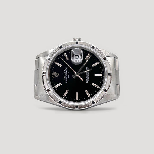 Mint Rolex Oyster Perpetual Date Black 34mm 15210