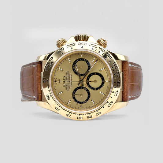 Mint Rolex Daytona Zenith Champagne YG 40mm 16518