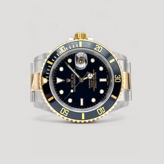 Mint Rolex Submariner Black Half Gold 40mm 16613