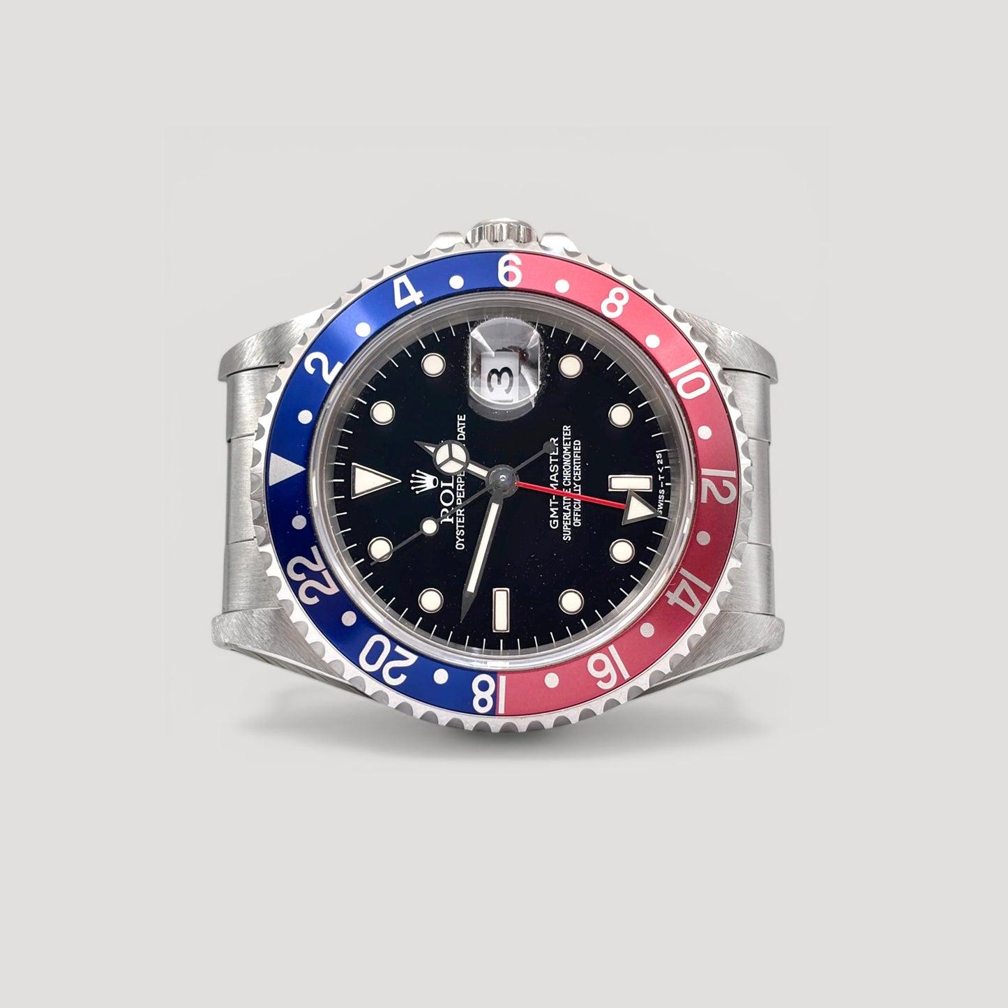 Rolex GMT Master Pepsi Oyster Black Frosted Dial Tritium 40mm 16700