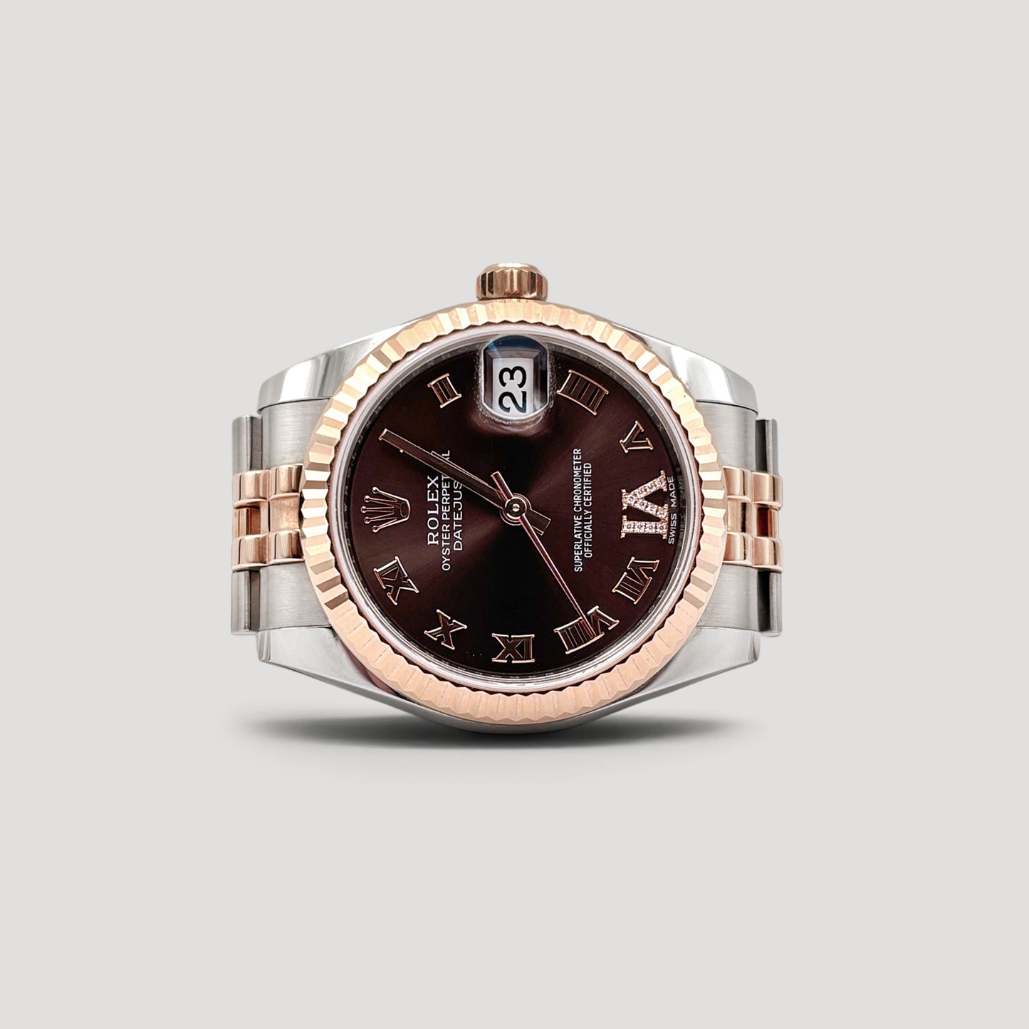 Mint Rolex Datejust Chocolate w/ VI Diamond Jubilee 31mm 178271