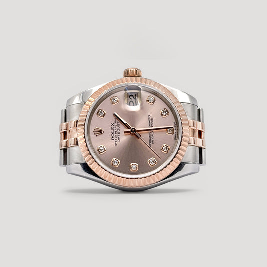 Mint Rolex Datejust Pink w/ 10 Points Diamond Jubilee 31mm 178271
