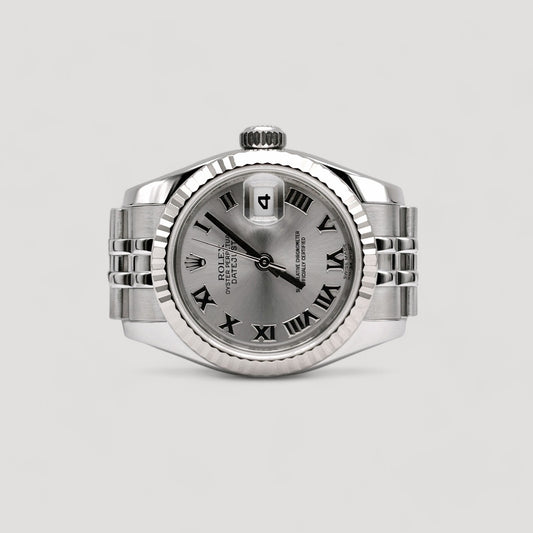 Mint Rolex Datejust Silver Roman Jubilee 26mm 179174