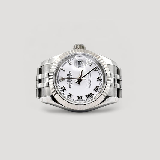 Mint Rolex Datejust White Roman Jubilee 26mm 179174