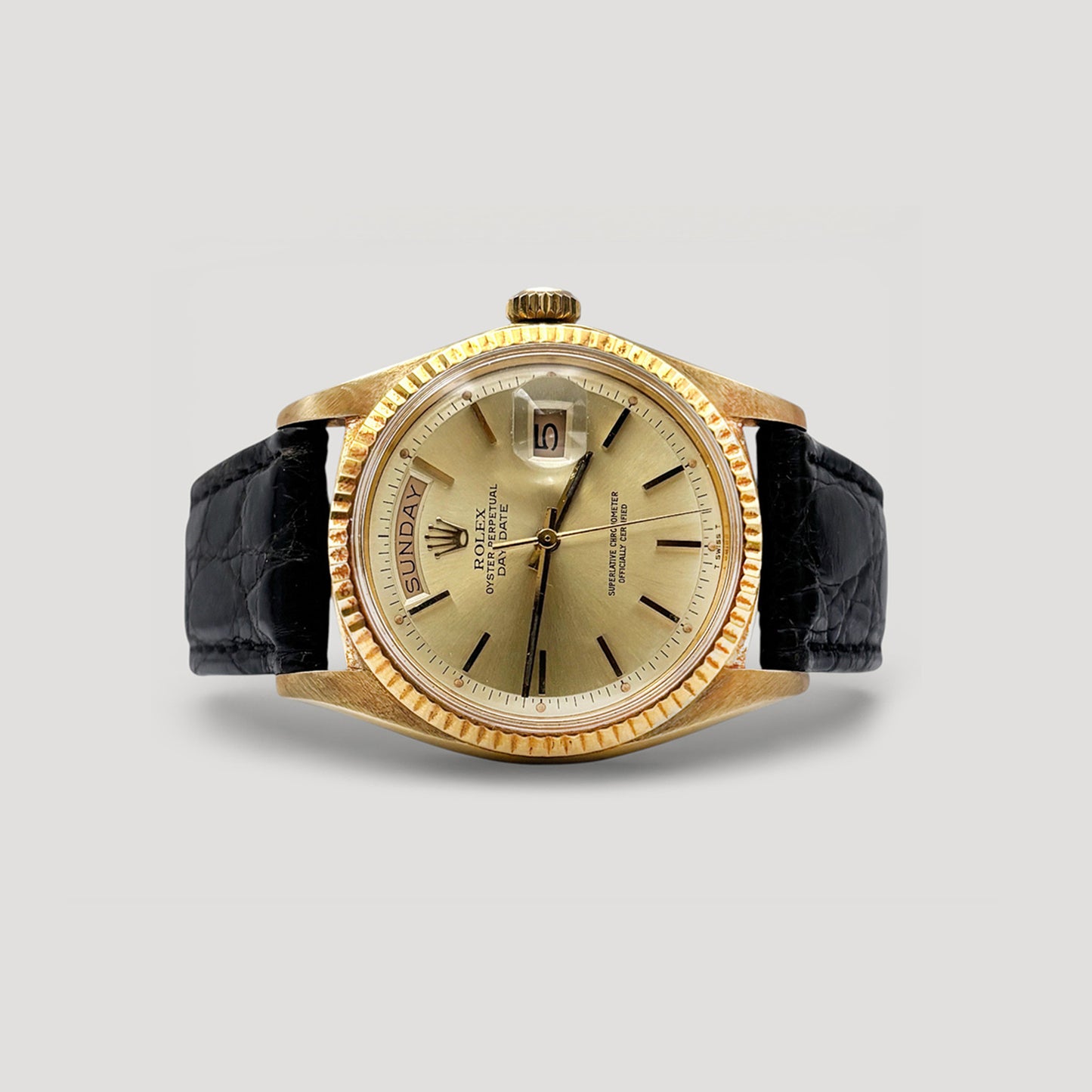 Rolex Day Date Champagne Leather Yellow Gold 36mm 1803