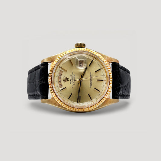 Rolex Day Date Champagne Leather Yellow Gold 36mm 1803