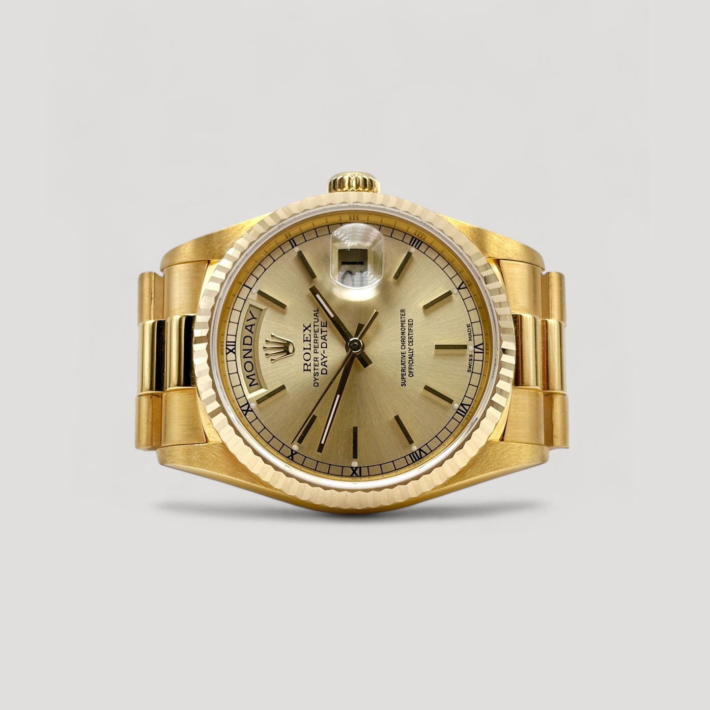 Mint Rolex Day Date "President" Champagne Yellow Gold 36mm 18238