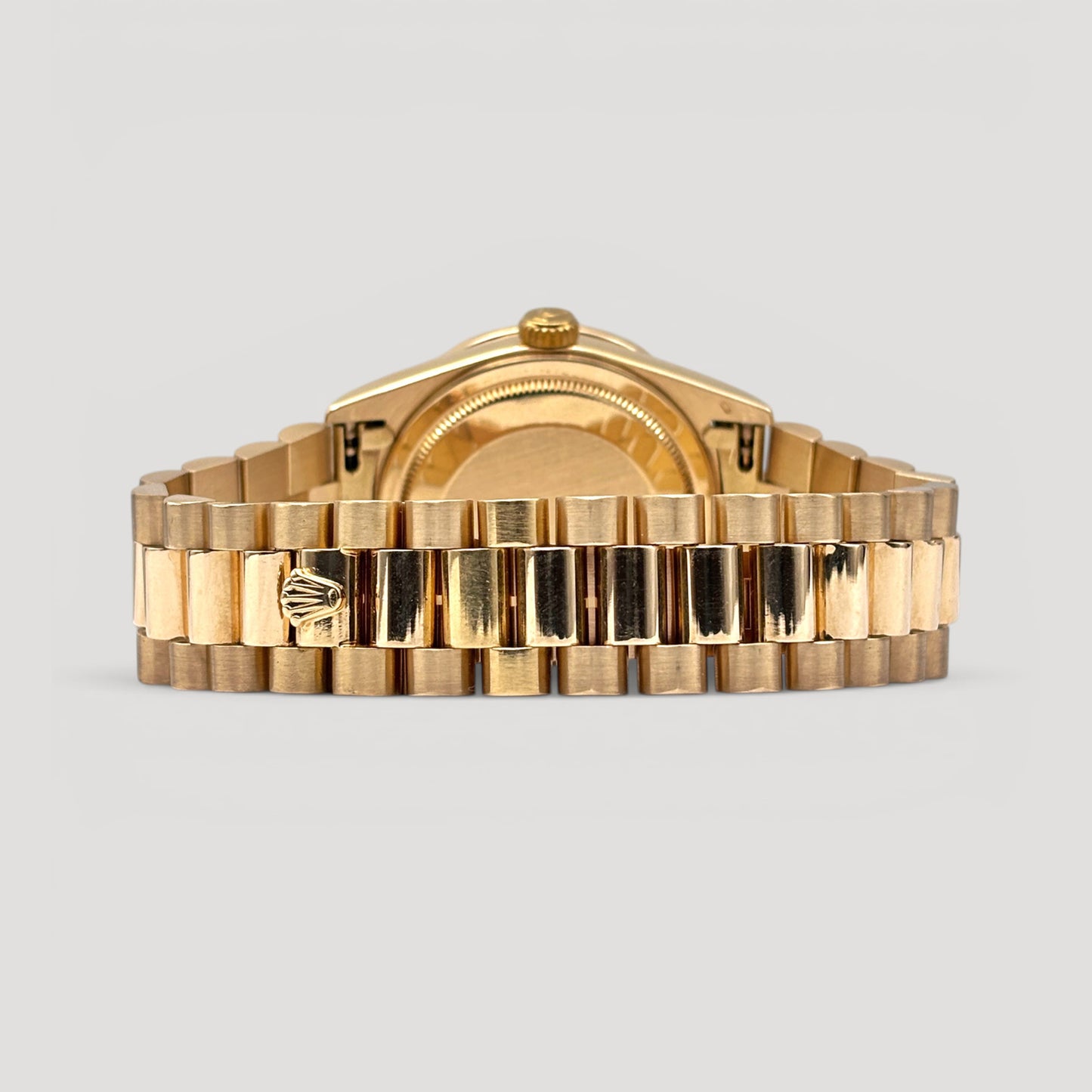 Mint Rolex Day Date Champagne String Ruby Diamond w/ Diamond Bezel & Lugs Yellow Gold 36mm 18388