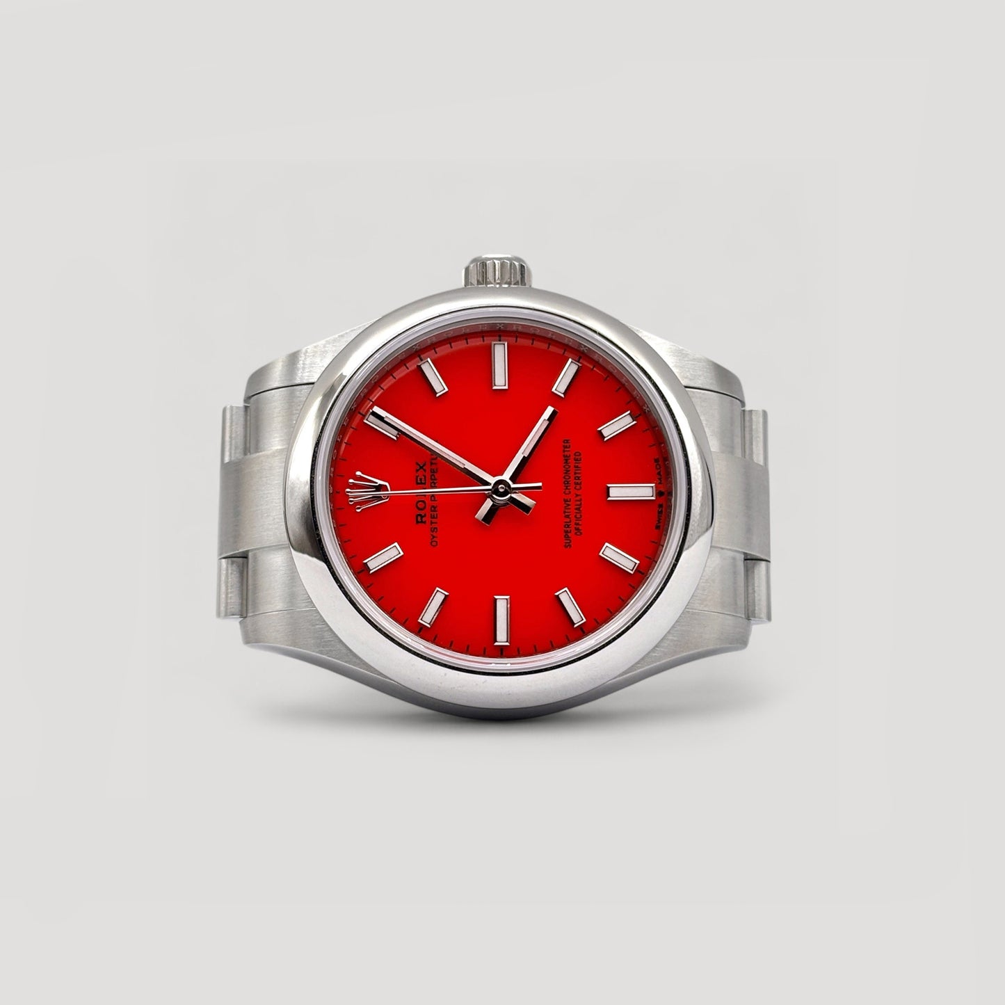Mint Rolex Oyster Perpetual Coral Red 31mm 277200