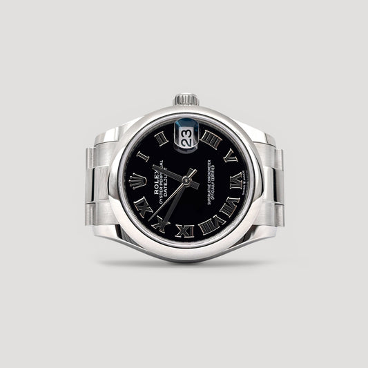 Brand New Rolex Datejust Black Roman Oyster 31mm 278240