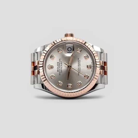 Brand New Rolex Datejust Silver w/ 10 Points Diamond Jubilee 31mm 278271